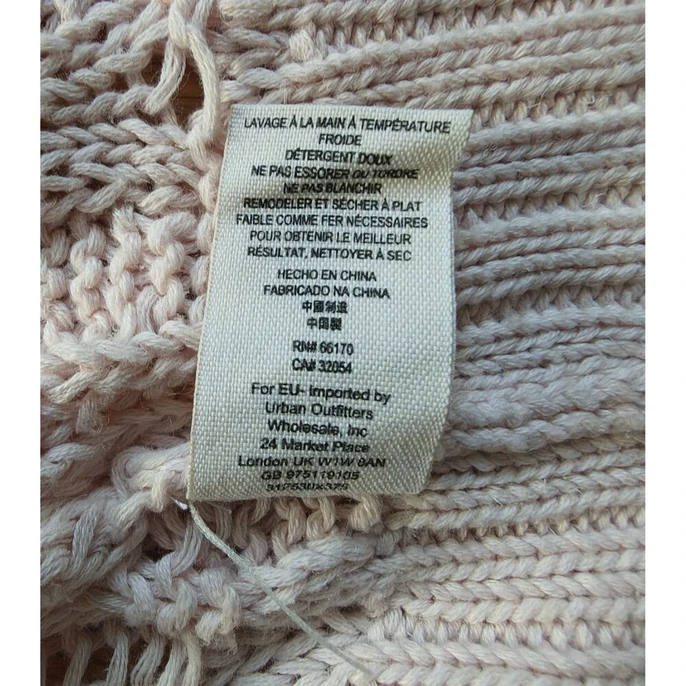 Free People Pink Cable Knit Cardigan Sweater Women's XS Cozy Boho Chunky Knit